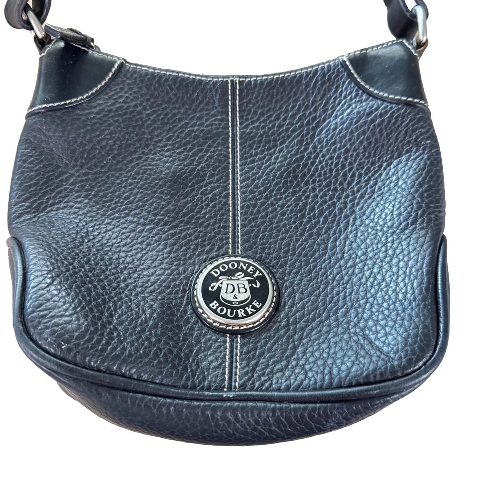 Dooney & Bourke Black Pebbled Leather Hobo Shoulder Bag